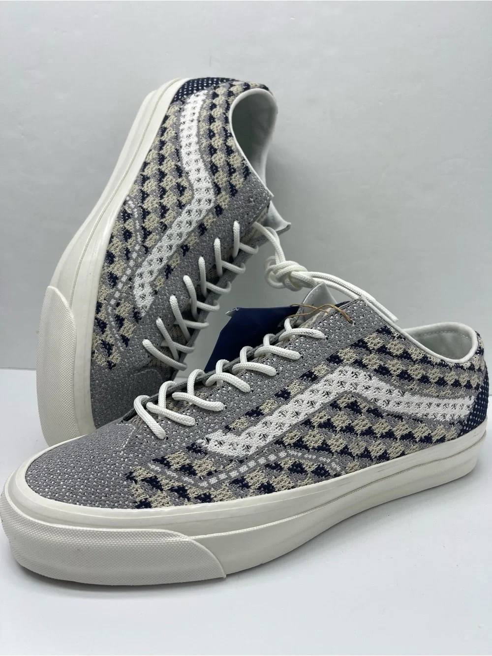 Vans LX Old Skool 36 EK Geo Check Frost Gray Knit Sneakers VN000EFK85T Men’s